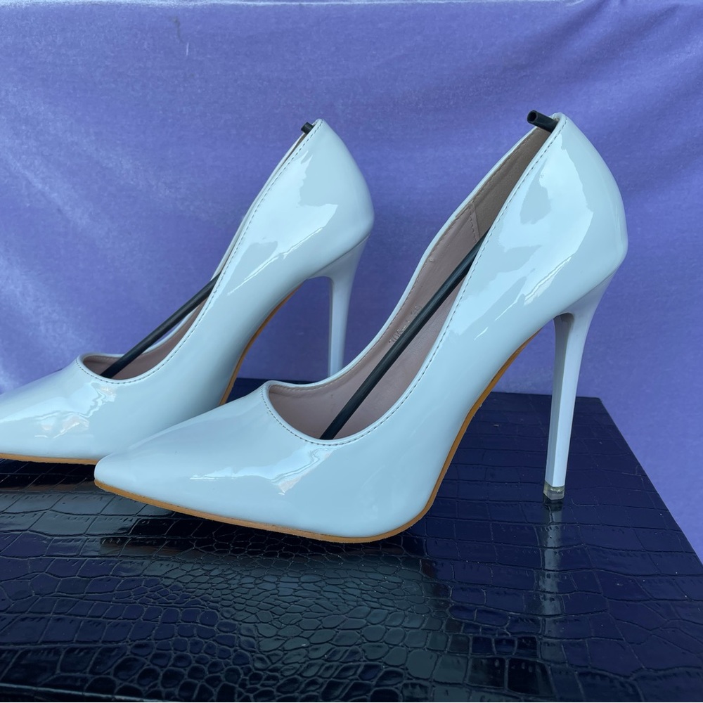 White Patent Leather Heels Brand New!